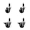 Service Caster 3'' Soft Rubber Wheel Swivel 1-1/4'' Expanding Stem Caster Set 2 Brakes, 4PK SCC-EX20S314-SRS-2-PLB-2-114 - alternate 2